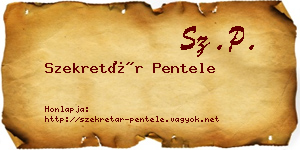 Szekretár Pentele névjegykártya
